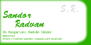 sandor radvan business card